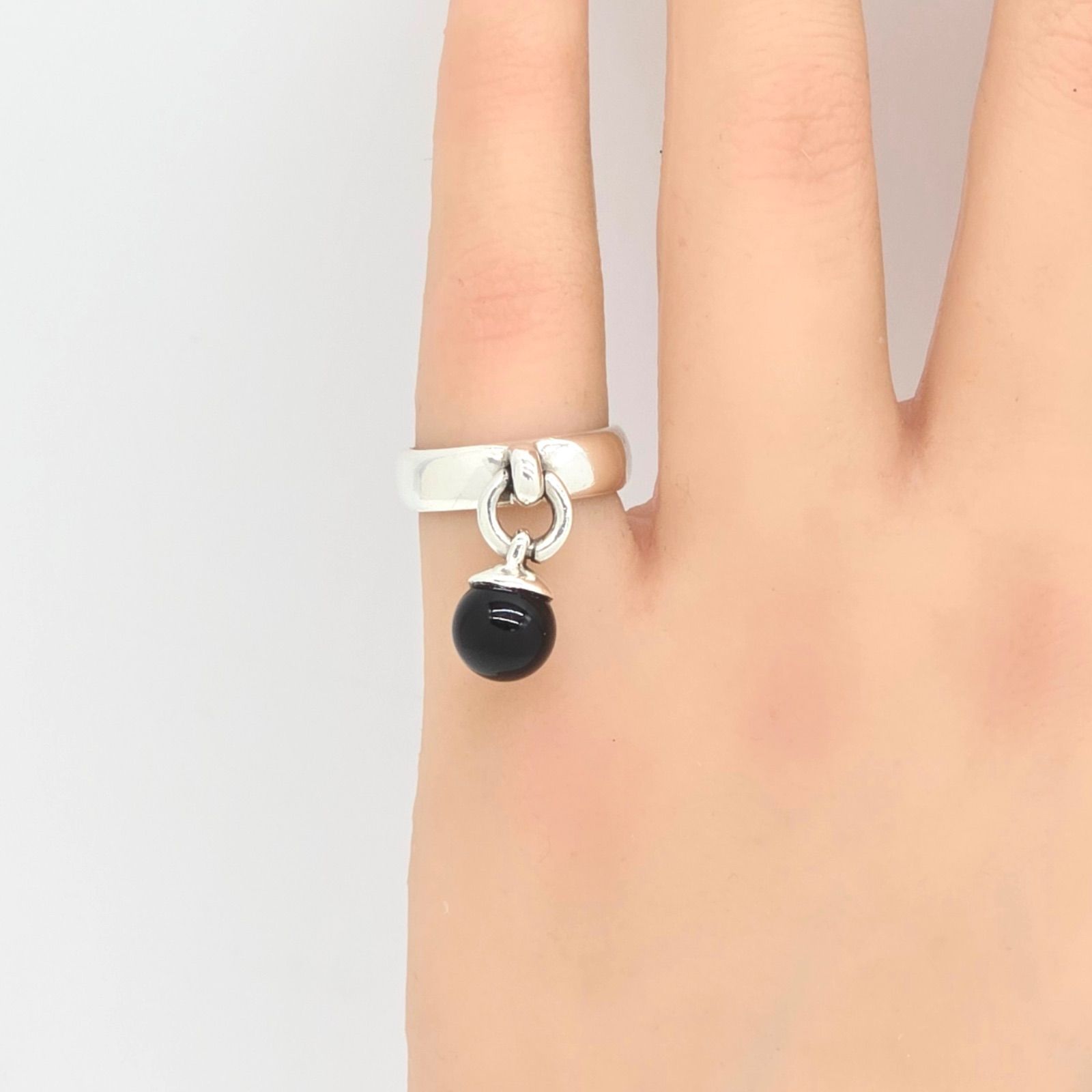 ティファニー TIFFANY ボールダングルリング 11号 SV925 オニキス ティファニー TIFFANY ボールダングルリング 11号 SV925