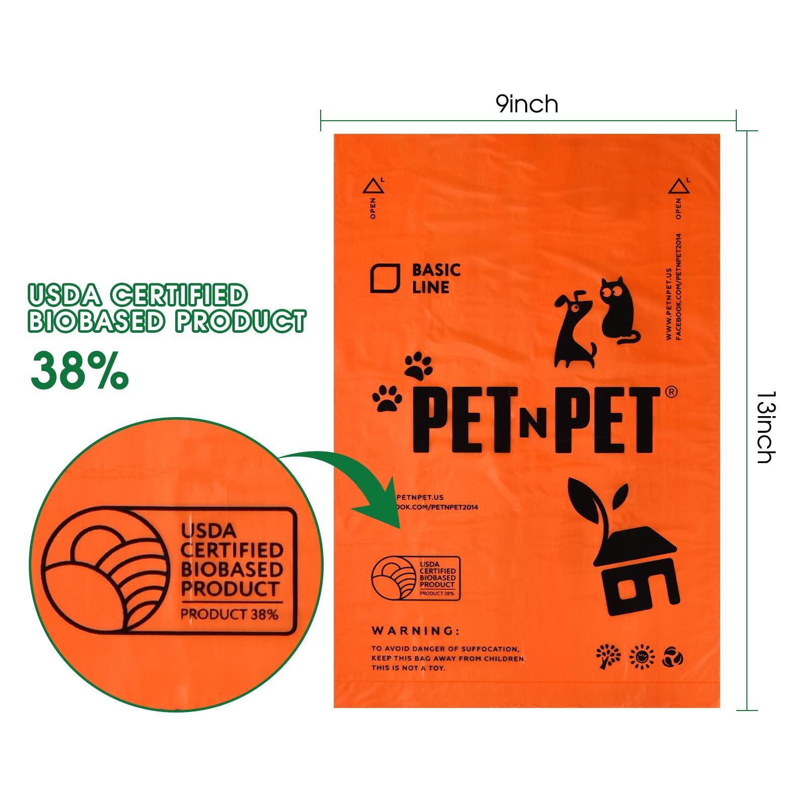 日本製】 ペット エヌ PET N うんち袋 エチケットパック 犬 猫適用 うんち取り ゴミ袋 オレンジ 60ロール 33×23cm 1080枚入り 