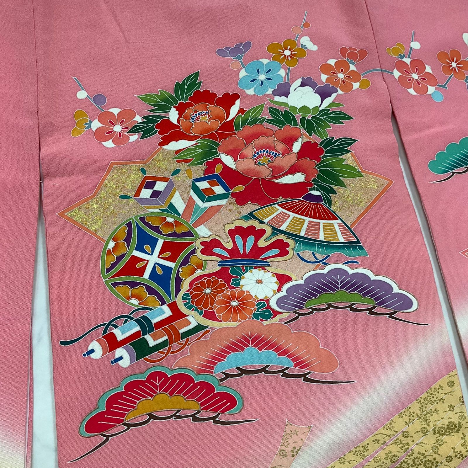 ◇kimono+one◇産着◇お宮参り◇子供着物◇仕付け糸付き◇正絹