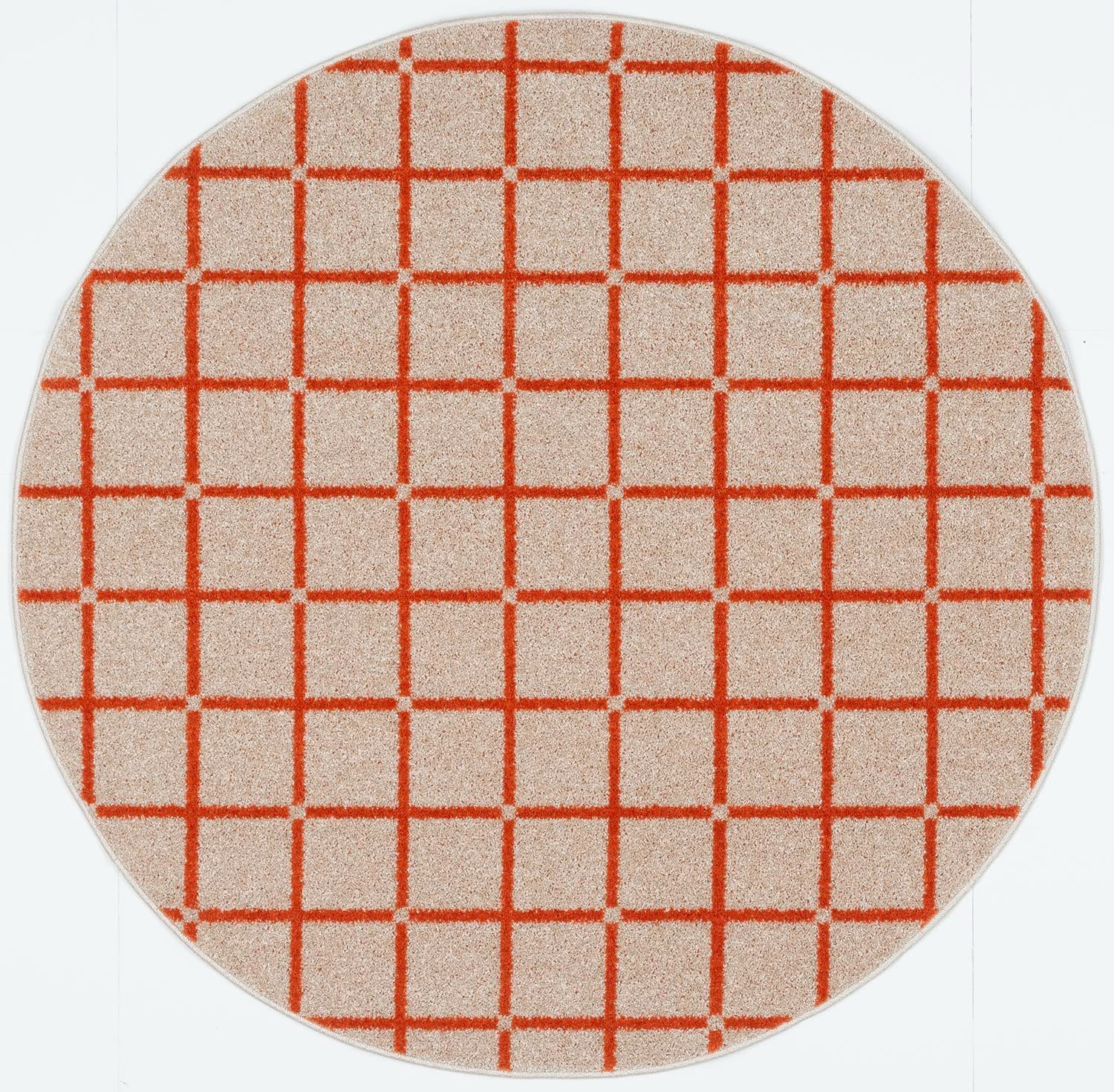 【人気商品】オレンジ 円形 150×150cm ラグ 洗える 滑り止め スミノエ(Suminoe) オセロ 13476238