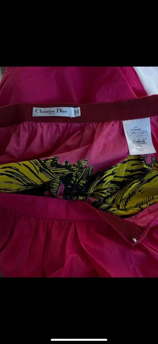 Dior D ー Tiger Pop モチーフ フクシア ピンク スカート FR36