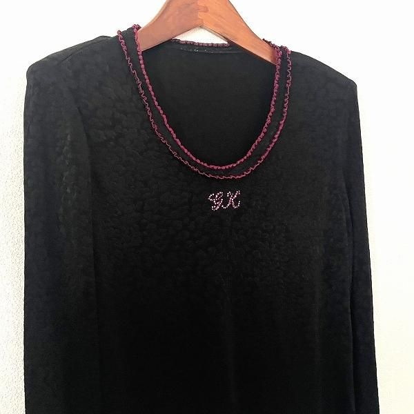 anc GKITALIYA 伊太利屋 カットソー 9 黒系 フリル ライン