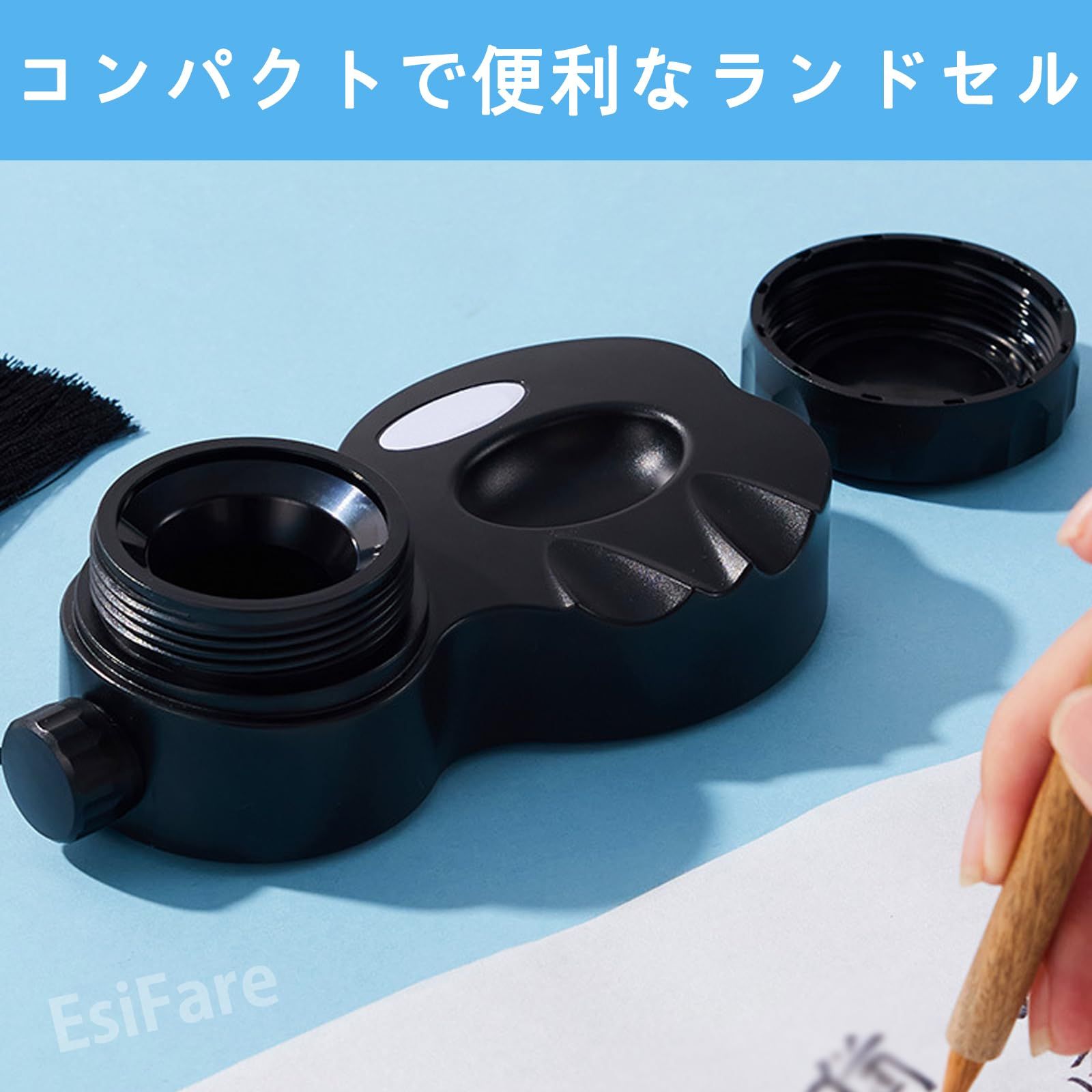 新品 EsiFare ミニ硯 蓋付き インクホルダー 書道 絵画 皿 ペン