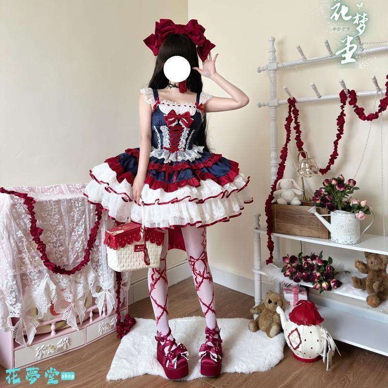 25年 ♥コスプレ ドレスロリータセット 仮装 オリジナル 洋服 ロリータ ワンピース フリル 撮影会 舞台 イベント 原野空間-32