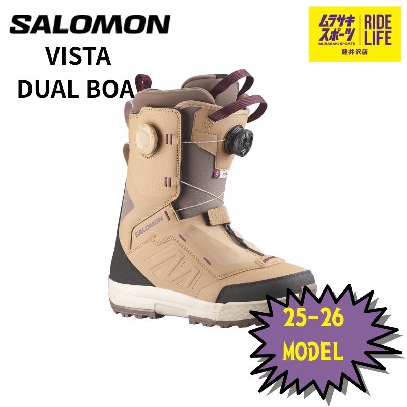 ムラスポ公式 SALOMON サロモン VISTA DUAL BOA ビスタ ベージュ 25-26 NEW レディース ブーツ スノーボード