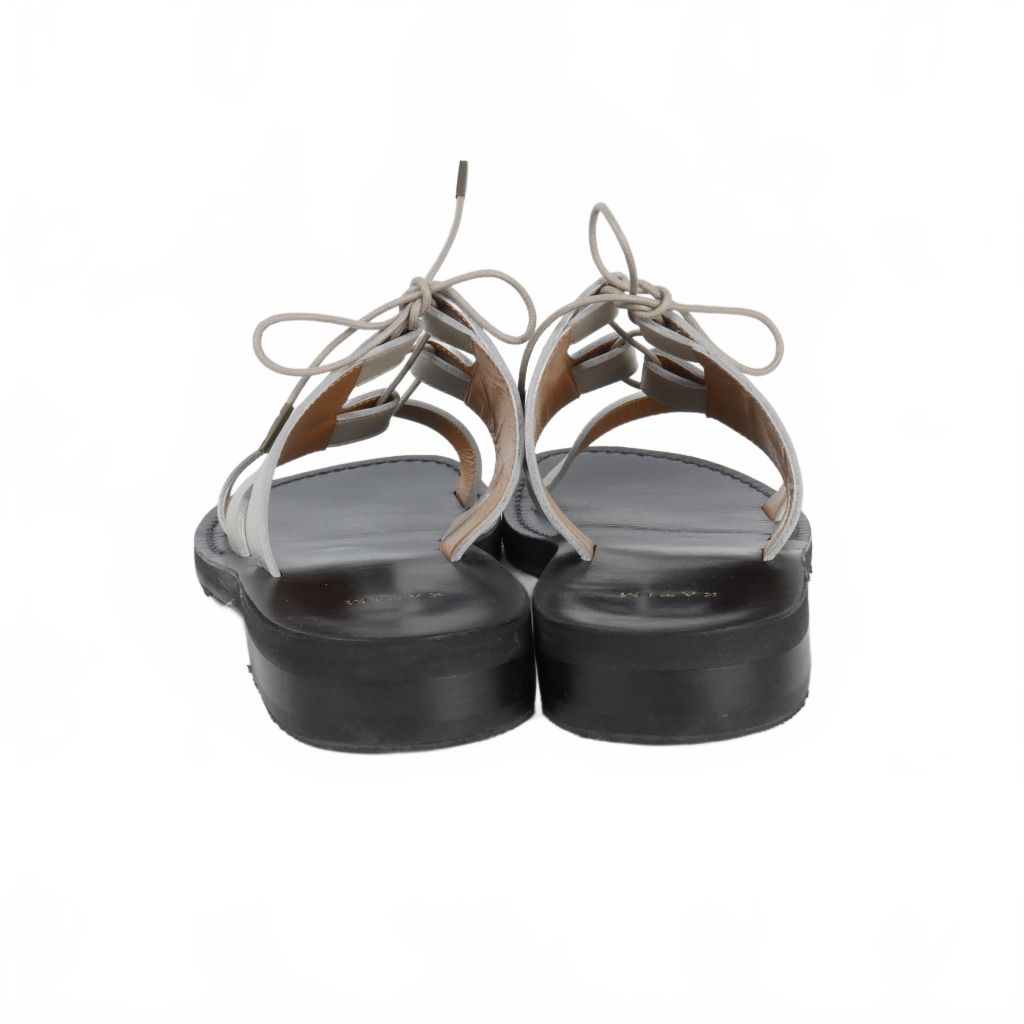 カチム KATIM ISLIP レースアップ レザーサンダル 2 グレー - メルカリ