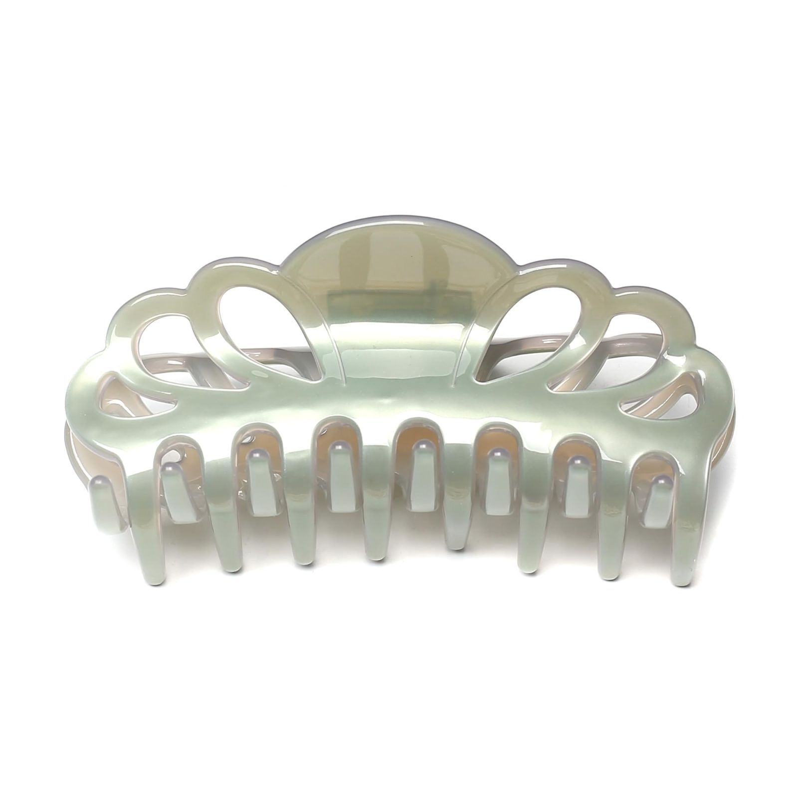 在庫処分 1本 韓国 レディース 可愛い ヘアアクセサリー 10 cm Mint しっかりとまる バンスクリップ グリーン 緑 クリップ Green 髪留め ヘアクリップ 大きめ QinGoo