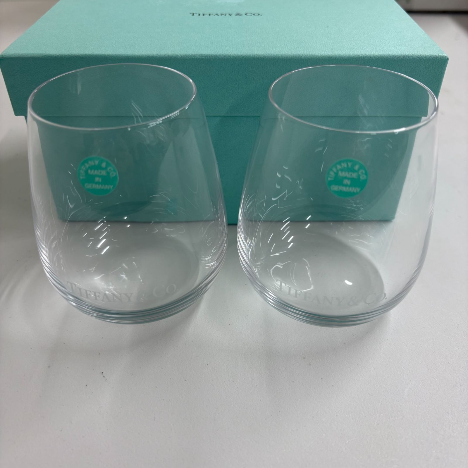 未使用 TIFFANY & Co. ティファニー ロゴグラス ペアグラス 2個セット 