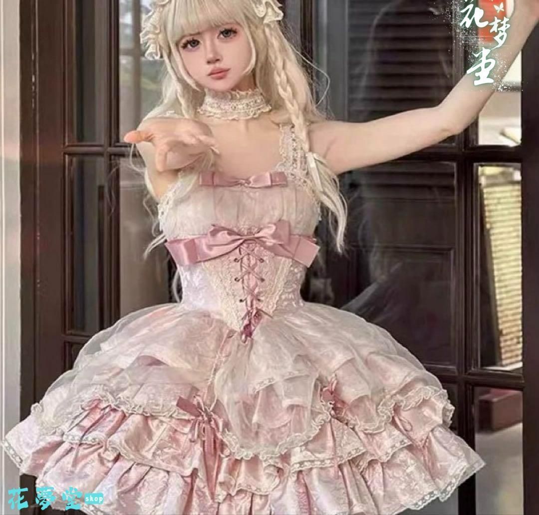 25年 ♥コスプレ 可愛い淡ピンクフリミニセットアップ~お出かけパーティ用３点セット 撮影会 舞台 イベント 原野空間-81