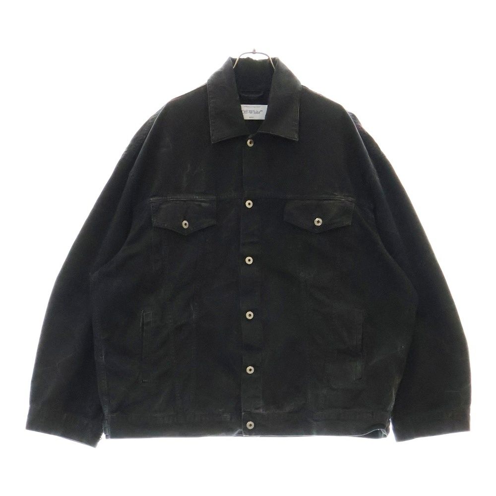 OFF-WHITE オフホワイト 23AW DENIM JACKET ユーズド加工デニムジャケット ブラック OMEV015F23FAB001