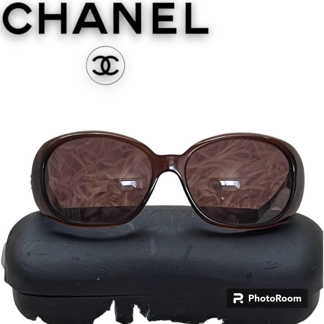 CHANEL シャネル カメリア サングラス ケース付き ブラウン - リユース