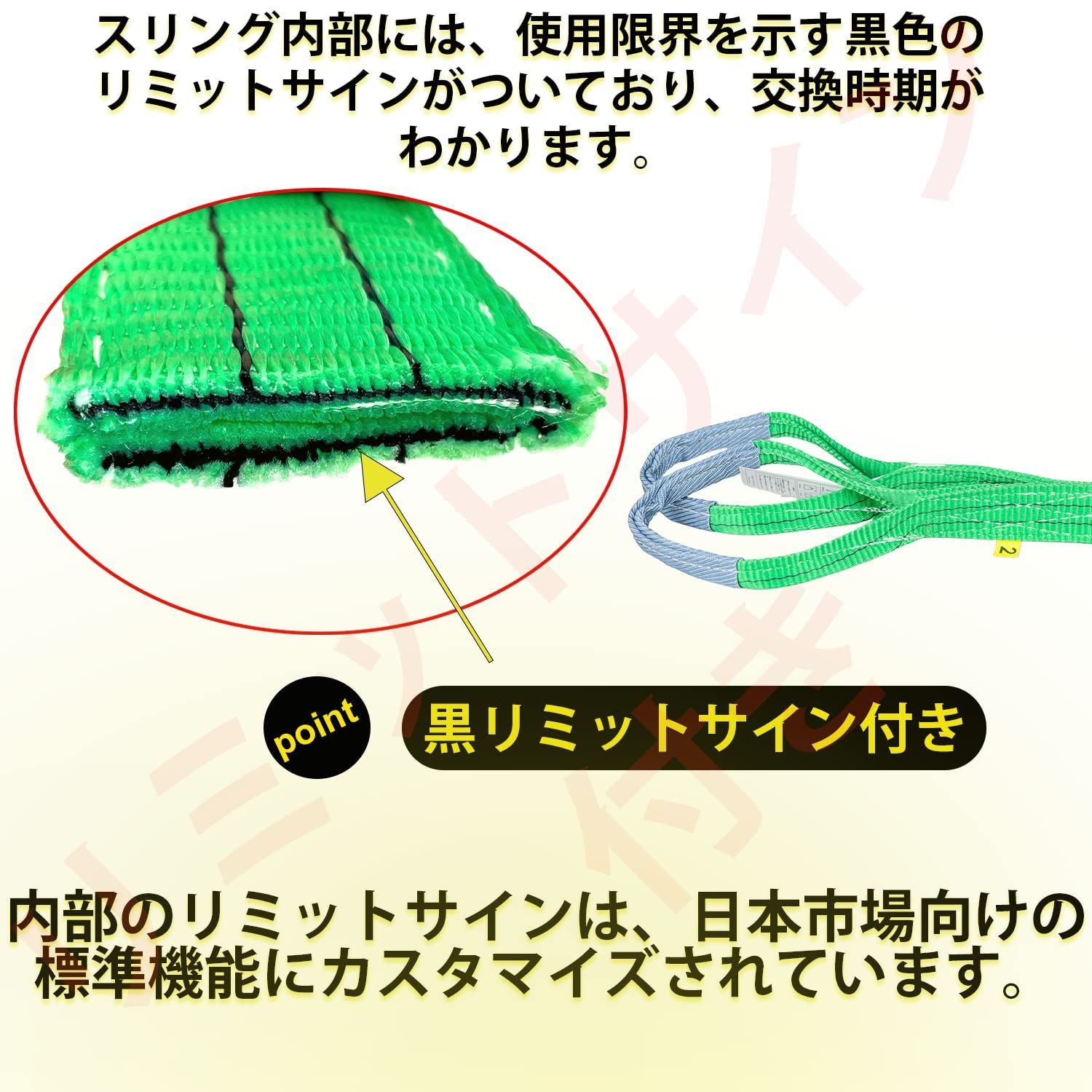 ヘリックス 牽引 吊上げ ナイロンスリング 使用荷重250kg 幅6mm 日本語説明書付き 2T ヘリックス 牽引 吊上げ ナイロンスリング