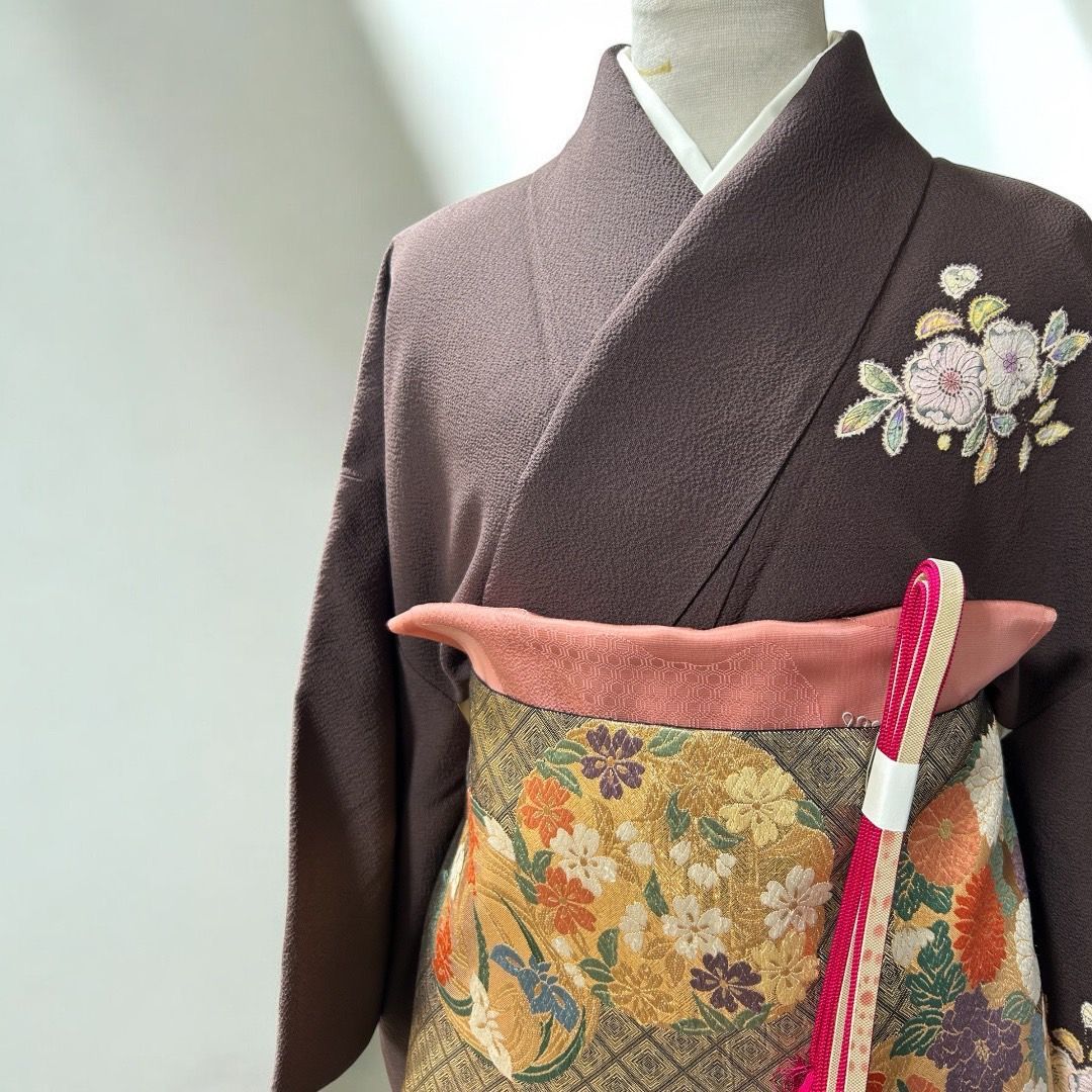 作家帯 相良刺繍 さしこ 名古屋帯 京袋帯 紬 向い鳥 正絹 刺繍 名古屋