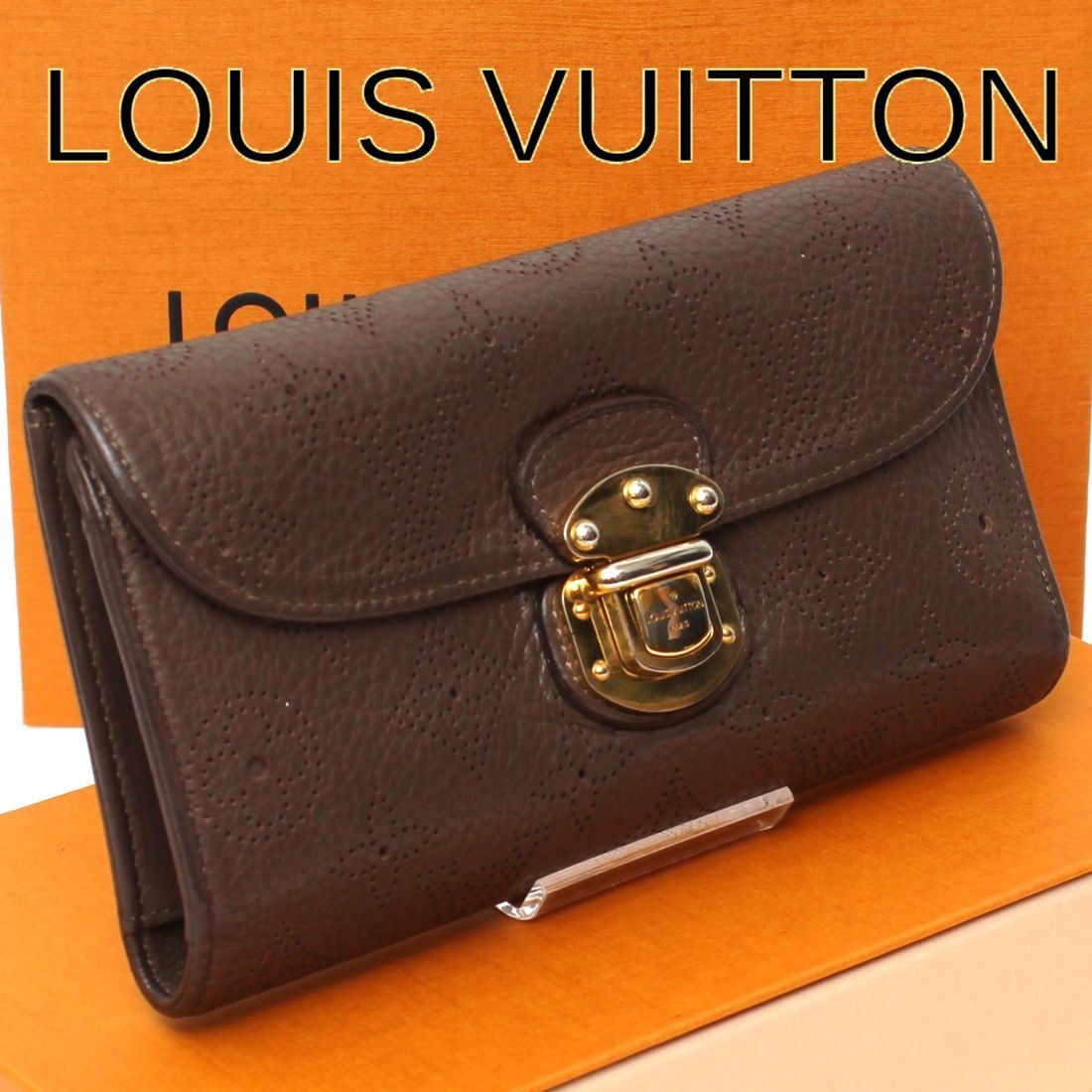 LOUIS VUITTON 三つ折り財布 ポルトフォイユアメリア マヒナ 黒（美品 