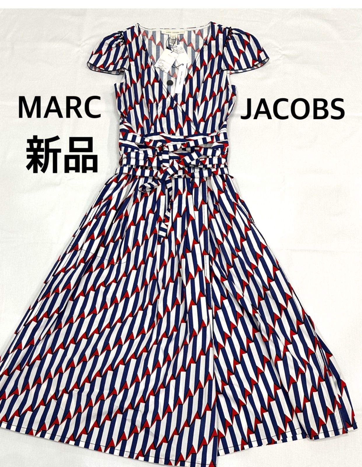 ☆マークジェイコブス　ボーダーロングワンピース☆ 新品 MARC JACOBS ワンピースM〜L トリコロール マーク