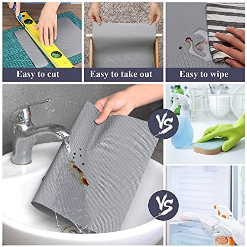 グレーダイヤモンド_45x500cm 食器棚シート 45*500cm?しょっきだな シート?引き出しシート?キッチンマット接着剤不要 裁断可能 EVA 耐熱、防湿、防油 食器棚／引き出し／キッチンに適用?家具保護