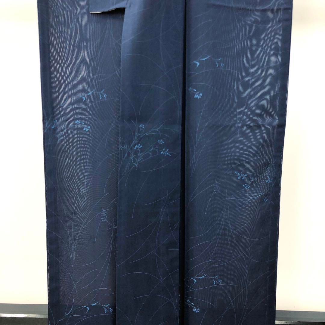 夏着物 小紋 二重紗 花模様 韓藍色 しつけ糸 K-4513 - メルカリ