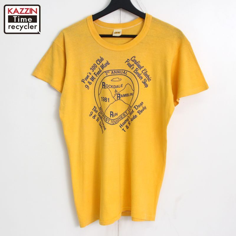 80s USA製 vintage RUSSELL 金タグ 半袖Ｔシャツ メンズ 表記Lサイズ