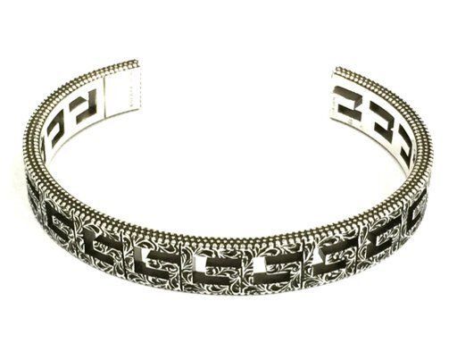 最安価に挑戦。 グッチ GUCCI 551919-J8400 0811 ブレスレット 19cm スクエアG カットアウト バングル メンズ レディース ユニセックス ブランド ロゴ GG シルバー 925 6256048