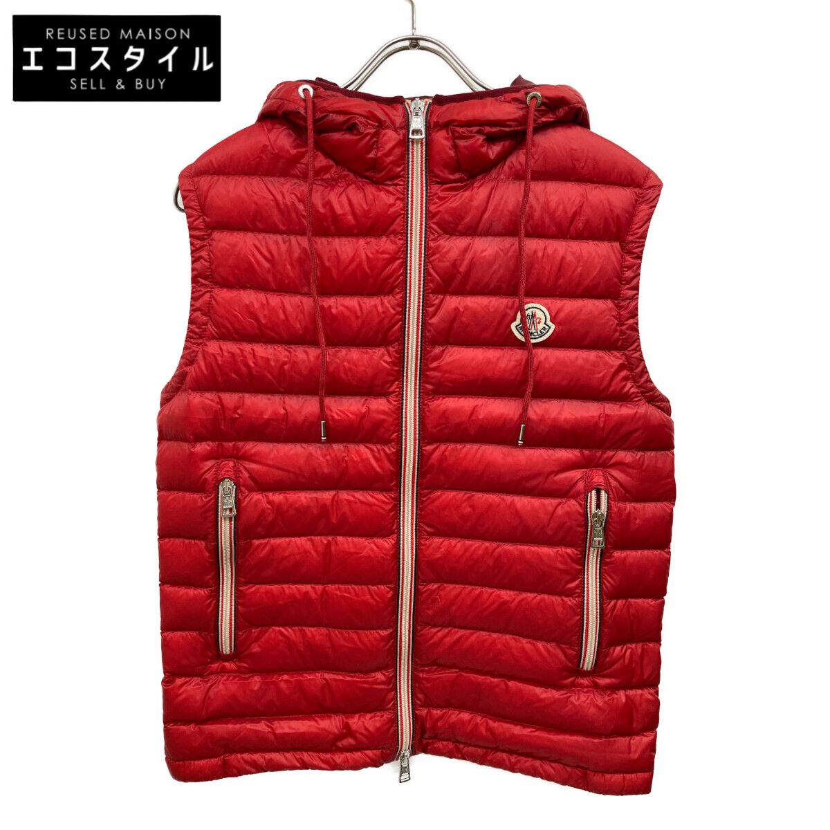 MONCLER モンクレール ﾚｯﾄﾞ NAPLES GILET ﾀﾞｳﾝ ﾍﾞｽﾄ 0 - メルカリ