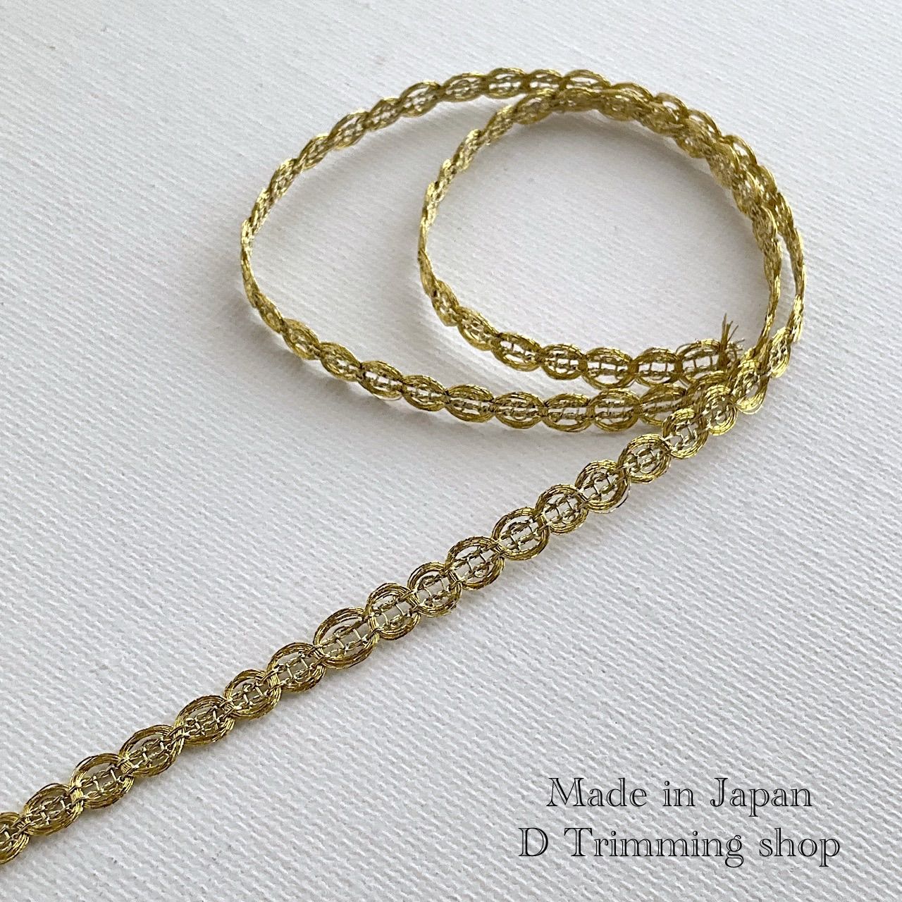 工場直販価格【日本製】30m☆ラメムカデ（リーフ）柄ブレード　ゴールド　反売り 5de9a30eba985d5098b5ab36ef4c52