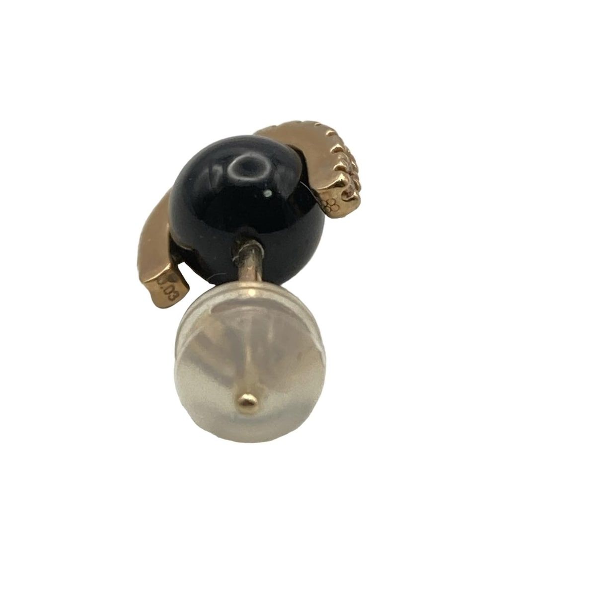 Hirotaka ヒロタカ ピアス - K10PG×ダイヤモンド×黒 ピアス 片側 ダイヤ0.03カラット