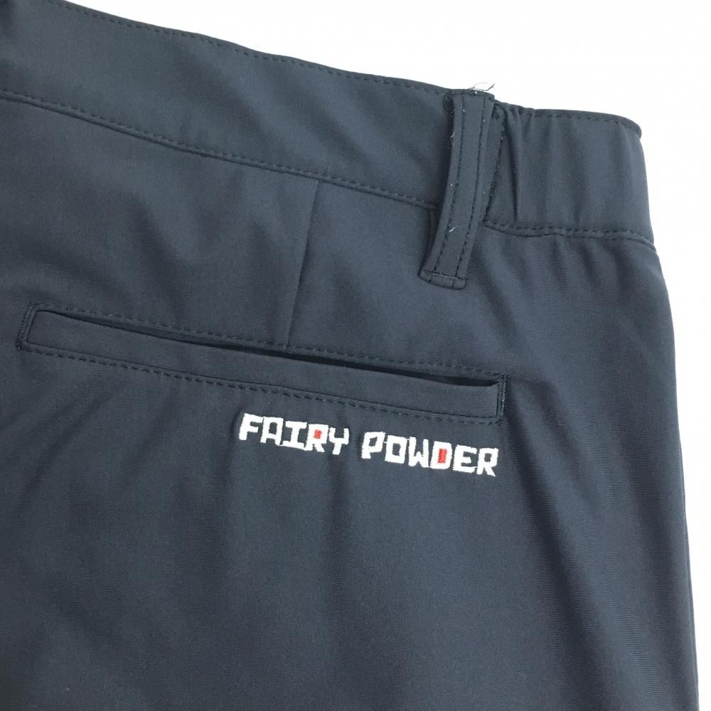 フェアリーパウダーmen'sパンツ32 超美品】フェアリーパウダー ストレッチパンツ ネイビー ロゴ白 メンズ