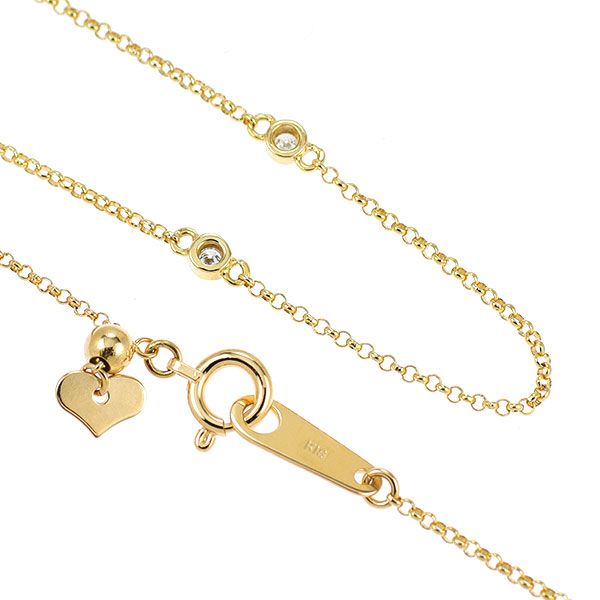 K18YG ダイヤモンド ネックレス 0.18ct ステーション