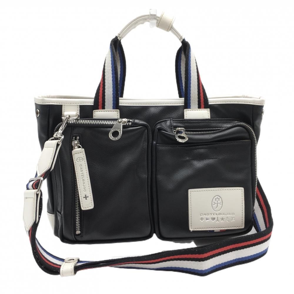 【新品未使用品】　CASTELBAJAC カステルバジャック　カートバッグ　白 カステルバジャック カートバッグ 黒×白 内外複数ポケットゴルフ