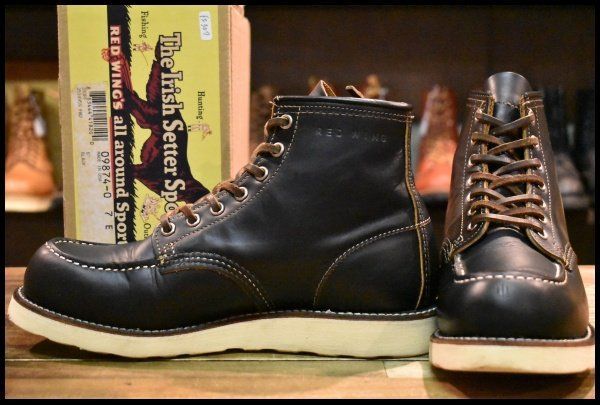 7E 13年 レッドウィング 9874 アイリッシュセッター ブラック クローンダイク 黒 編み上げ モック ブーツ redwing HOPESMORE FI307