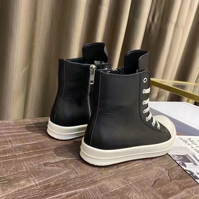 リックオーウエンス Rick Owens ラモーンズ ブラック 牛革 ハイカット スニーカー