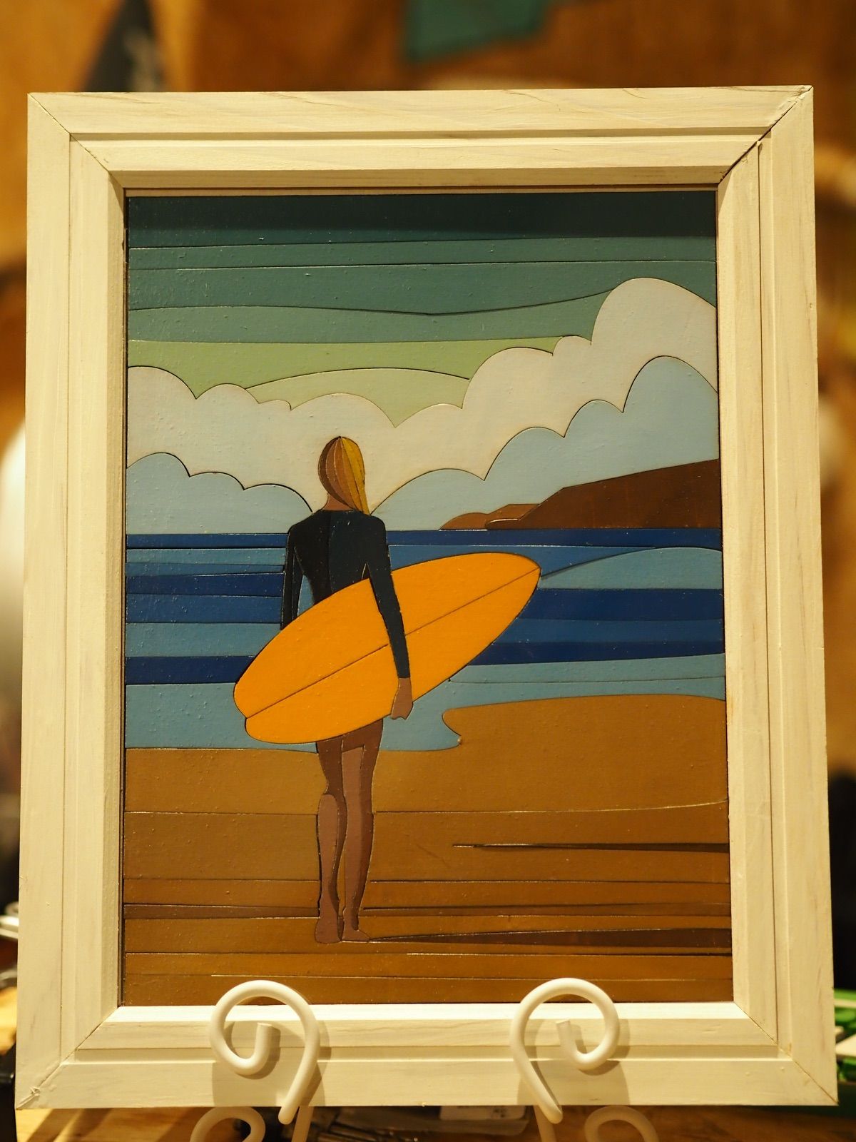 ガラス製のアートボード 西海岸 ハワイ 海 おしゃれ サーフボード