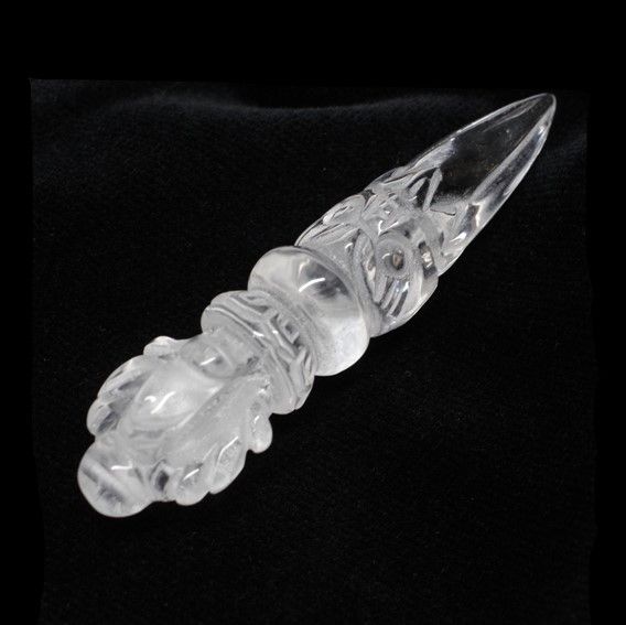 チベット法器★ネックレス★ヒマラヤ水晶★【金剛杭(プルパ)】★T型 激安卸価格 天然水晶プルパ チベット密教 金鋼杵 法具