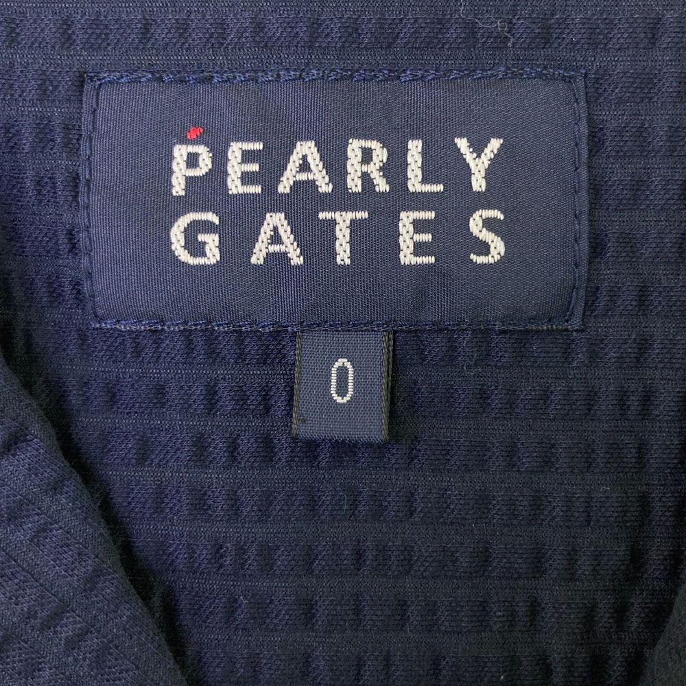 サイズ：0 PEARLY GATES パーリーゲイツ  シアサッカー半袖オールインワン  ネイビー系 [240001209699] ゴルフウェア レディース ストスト サイズ：0 PEARLY GATES パーリーゲイツ シアサッカー半袖