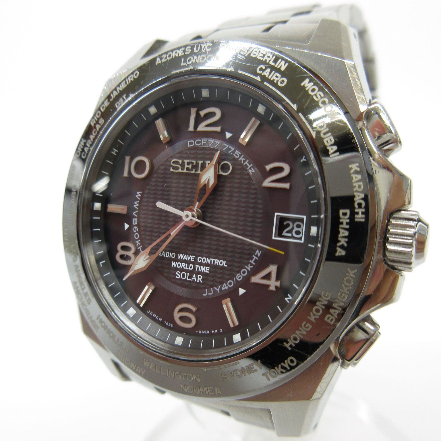 SEIKO/ｾｲｺｰ/BRIGHTZ/ﾌﾞﾗｲﾂ/7b25-0aco/電波ｿｰﾗｰ/ﾃﾞｲﾄ/ﾁﾀﾝ/黒文字盤 