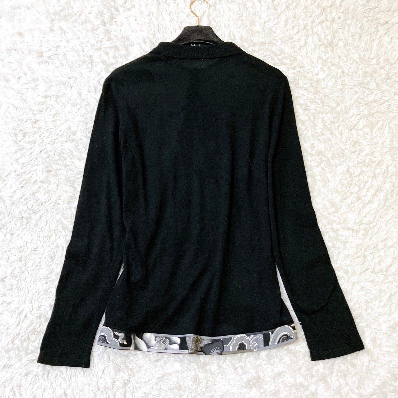 極美品　レオナール　近年モデル現行　カンカン　トリム　カーディガン　34 極美品 レオナール 近年モデル現行 カンカン トリム