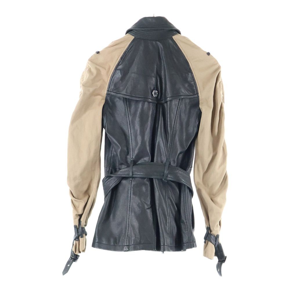 BRIT バーバリー ブリット レザー切り替え ラグランスリーブ トレンチ ジャケット ショート コート ブラック ベージュ レディース 3763127