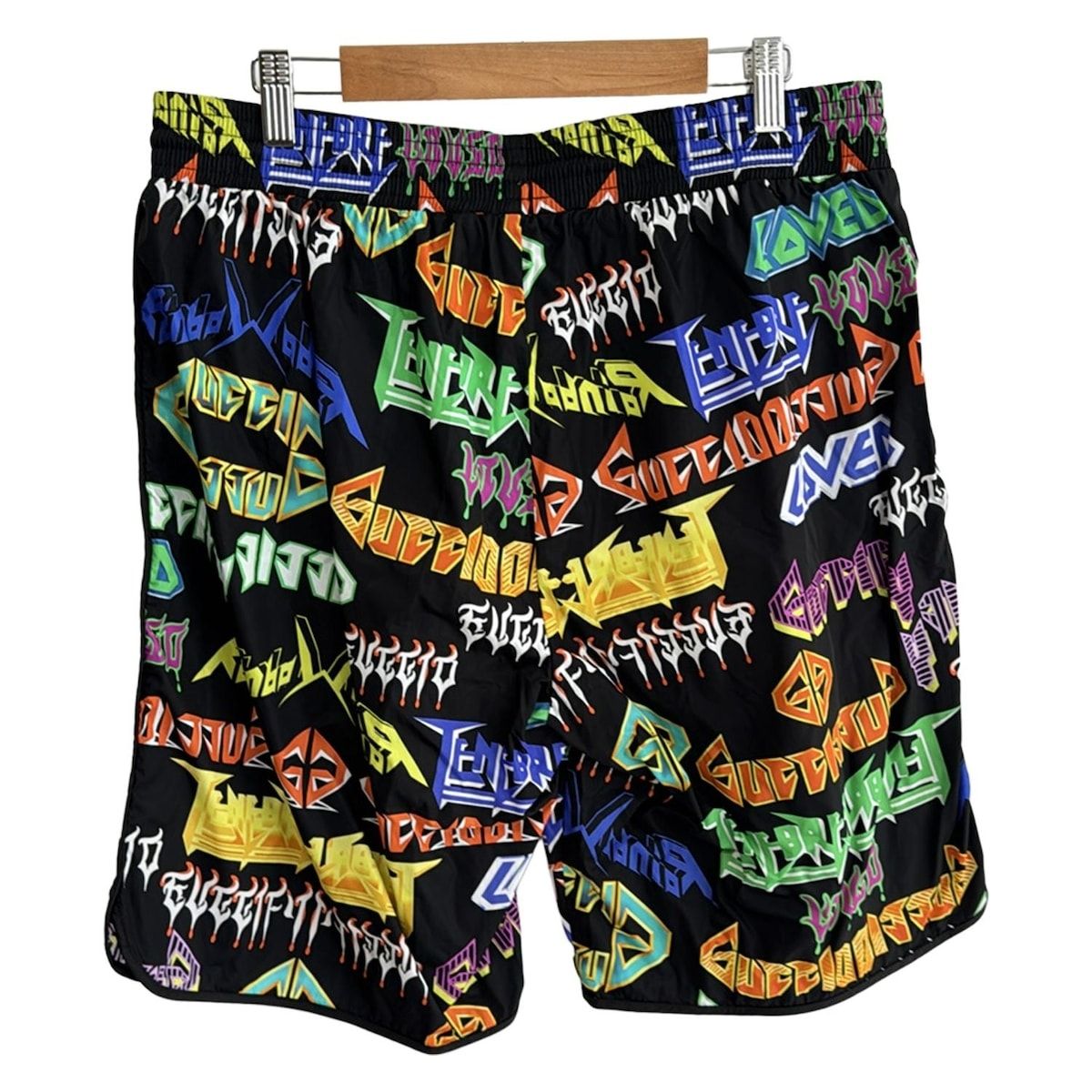 GUCCI グッチ 水着 サイズ52 L メンズ - 554296-XHAAT 黒×イエロー×マルチ メタルロゴ