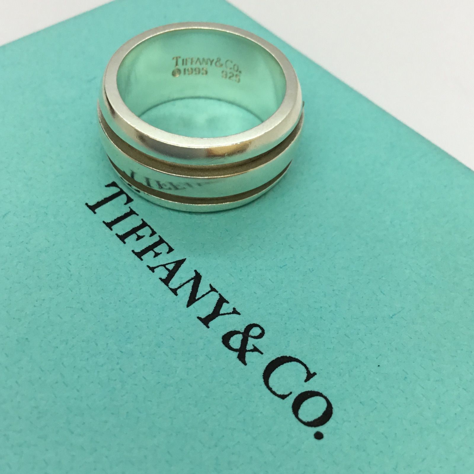 ✤美品 ✤ 希少 ✤ TIFFANY&Co. ティファニー ／ ティファニー グルーブド リング ／ ダブルライン ／ T&Co ティファニーリング  ／ 1995 ／ ブランド リング ／ ピンキーリング ／ シルバーリング ／ 指輪 ／ 10.5号