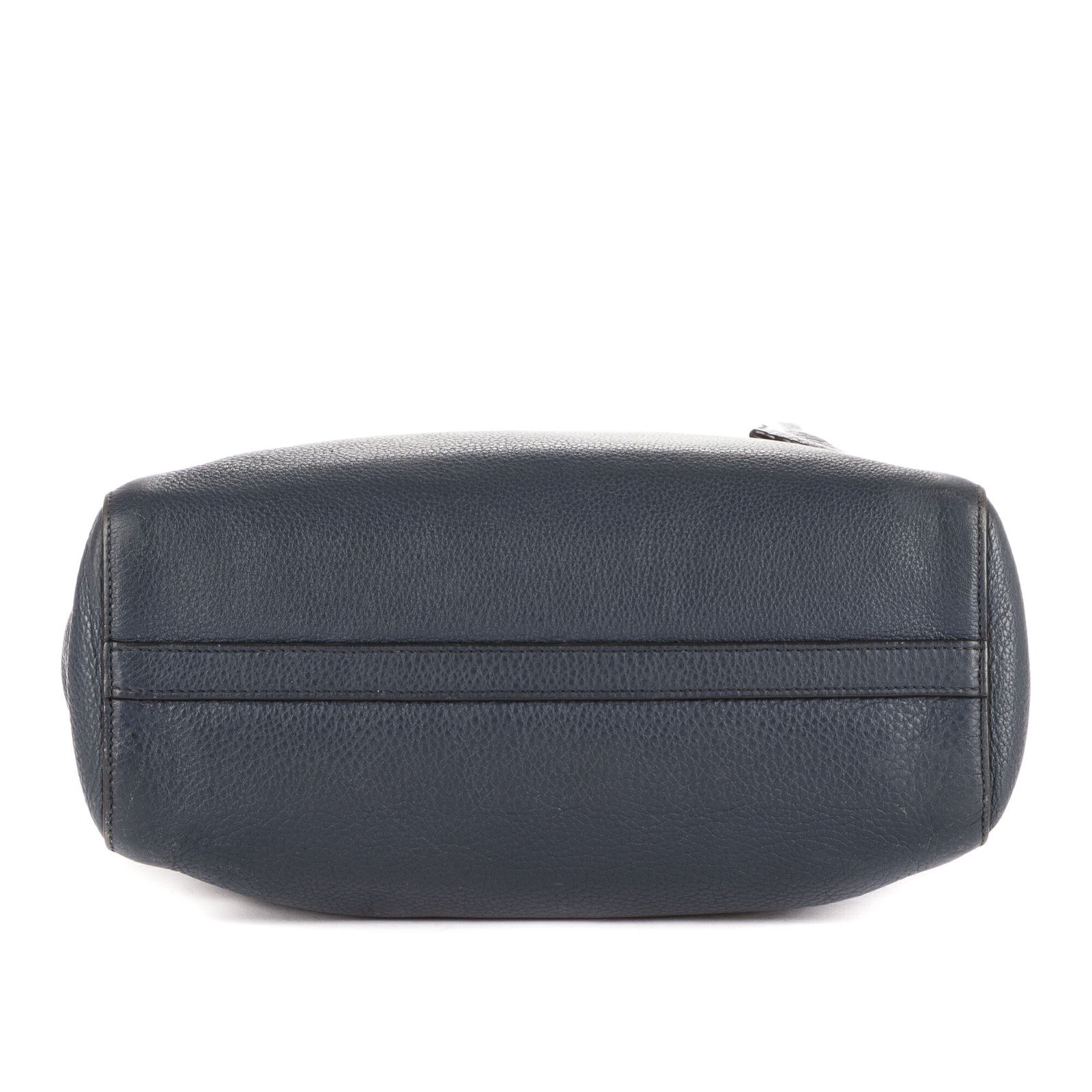 プラダトートロゴジップネイビー牛革A