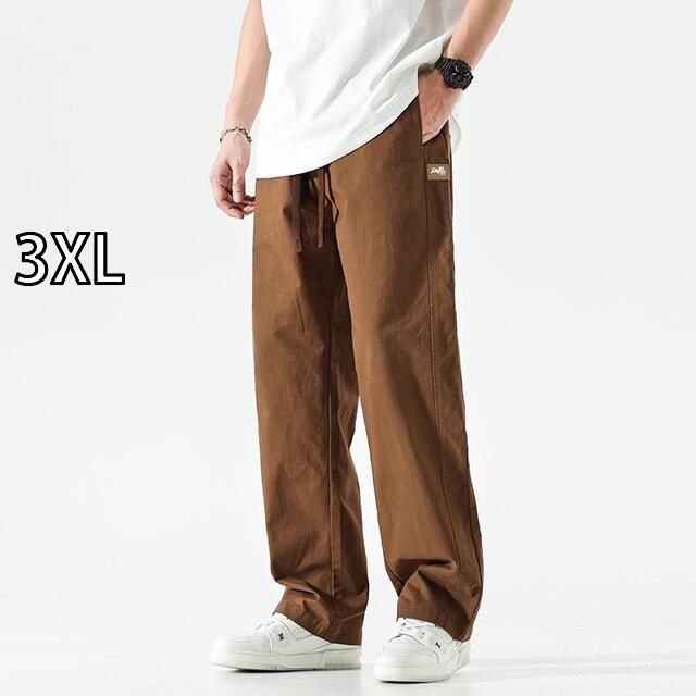 [3XL]秋冬 コーデ メンズ  服 シンプル ファッション オシャレ 大人 かっこいい 大きいサイズ ストリート 紳士服 ヘビー レトロ ストレート コットン サイドボーン 織 マーク スリミング カジュアル パンツ