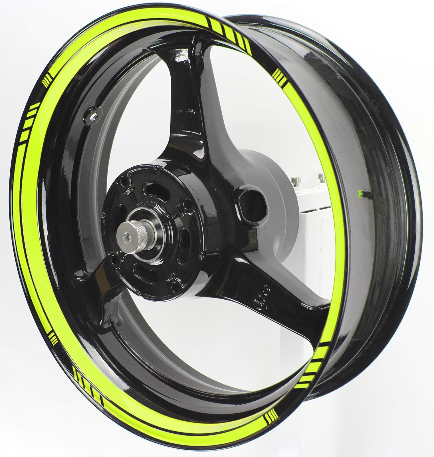 蛍光イエロー AxxL バイク用 17インチ カスタム 太 リムステッカー STD1-F 蛍光イエロー