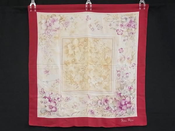 Nina Ricci ニナリッチ スカーフ シルク 花柄 ストール マフラー NINA RICCI ニナリッチ フラワー 花柄 大判 スカーフ ストール