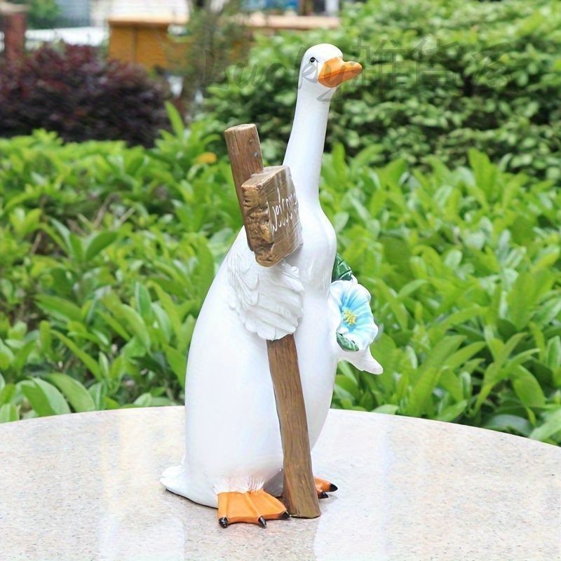 ガーデニング 置物 アヒル 4点セット ガーデンオブジェ オーナメント