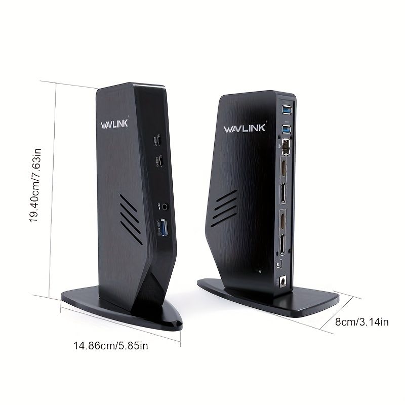 WAVLINK ウルトラHDドッキングステーション 65Wラップトップ充電器付き USB-C＆Type-A シングル|デュアル4K 60Hzディスプレイ 2x 4K HDポート 3x USB 3.0 2x USB-C ギガビットイーサネット オーディオ＆マイ