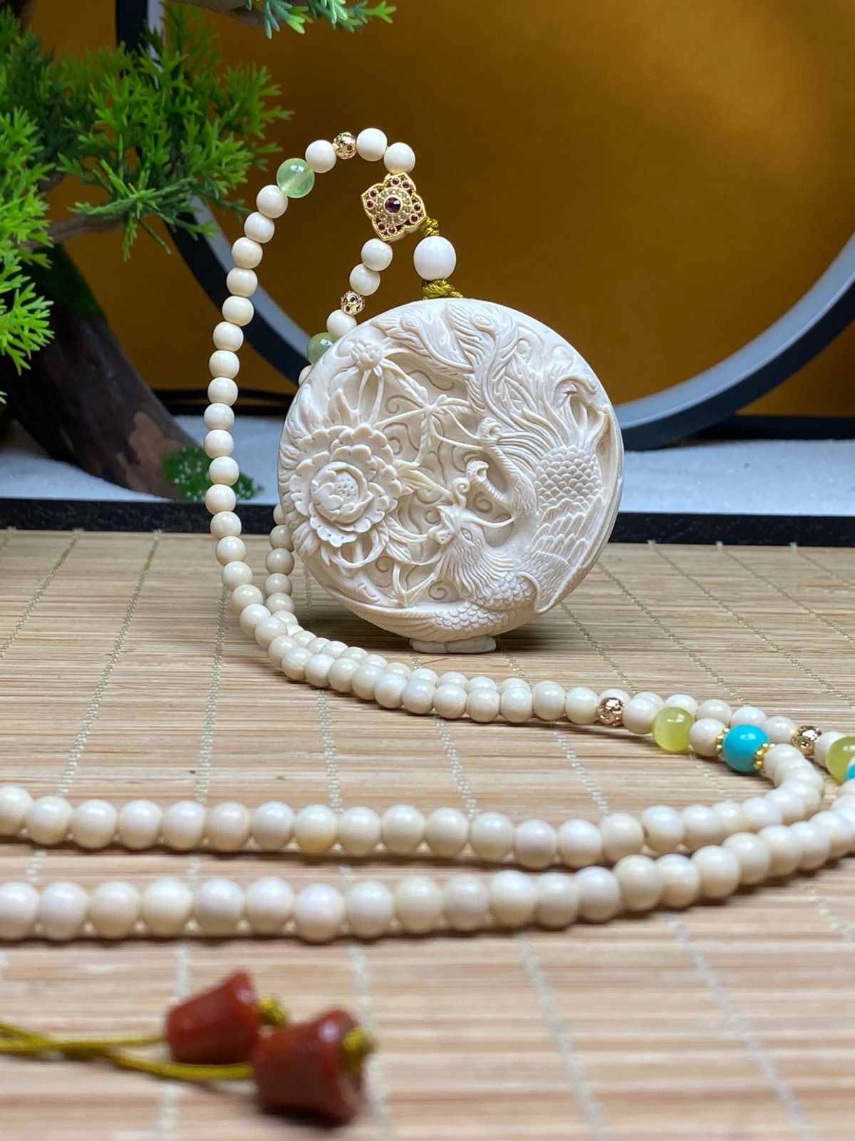 天然マンモス牙美しい手作り彫刻普賢菩薩 置物 天然マンモス牙美しい手作り彫刻普賢菩薩 置物 天然マンモス牙美しい