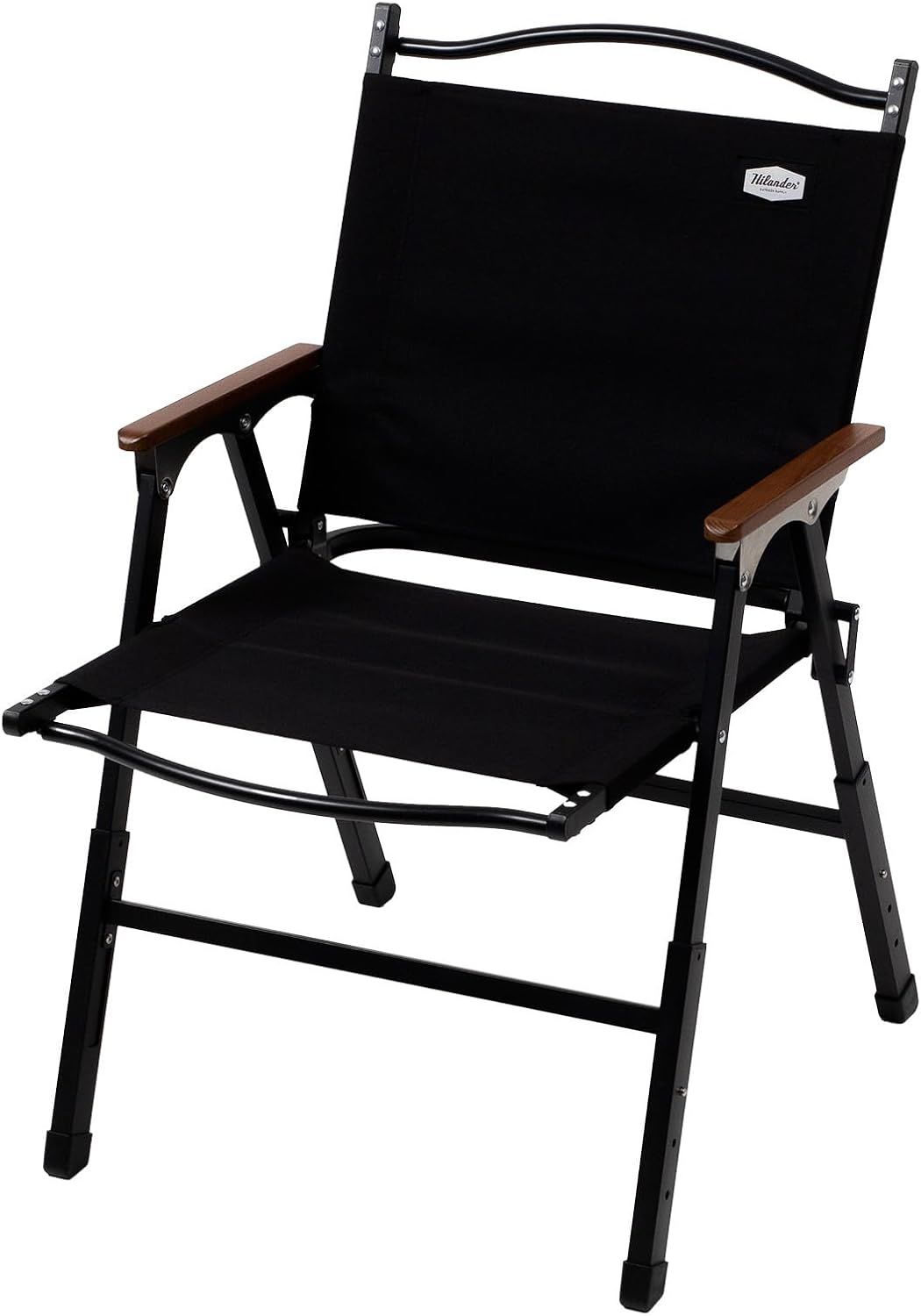 Hilander ハイランダー LIT CHAIR リットチェア 高さ調整 折りたたみチェア ディレクターズチェア アウトドア キャンプ BBQ チェアリング ピクニック レジャー 釣り ブラック