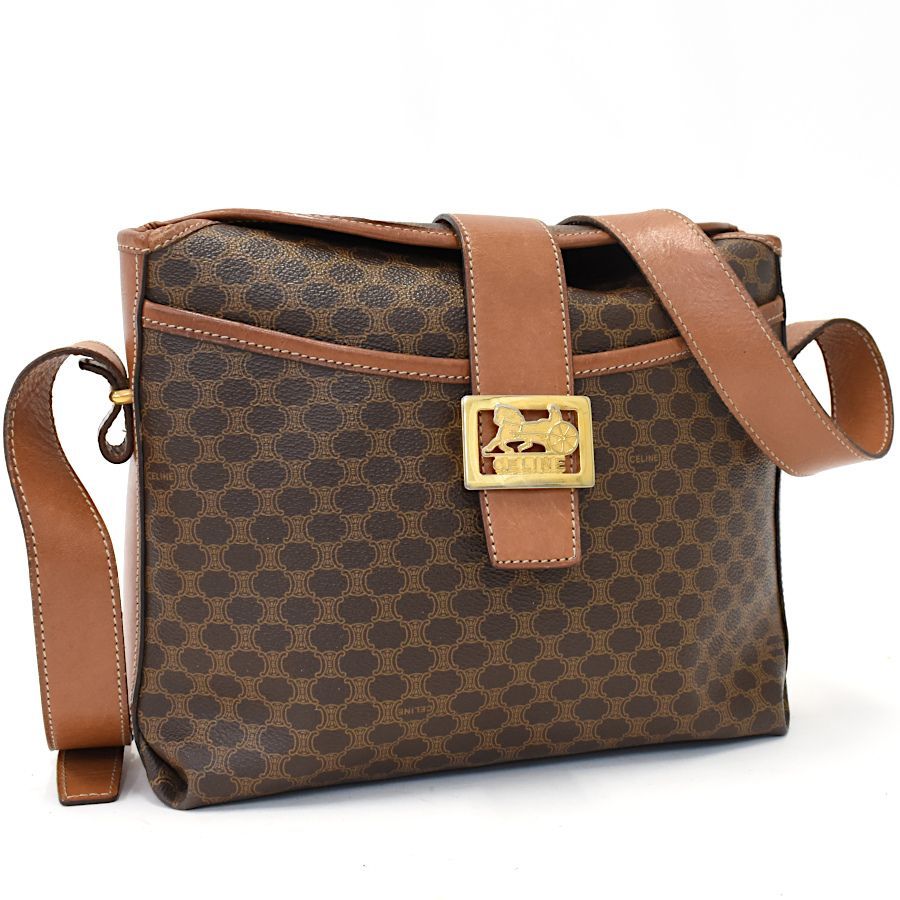 中古】セリーヌ/ショルダーバッグ/クロスボディ/肩掛け/マカダム/馬車