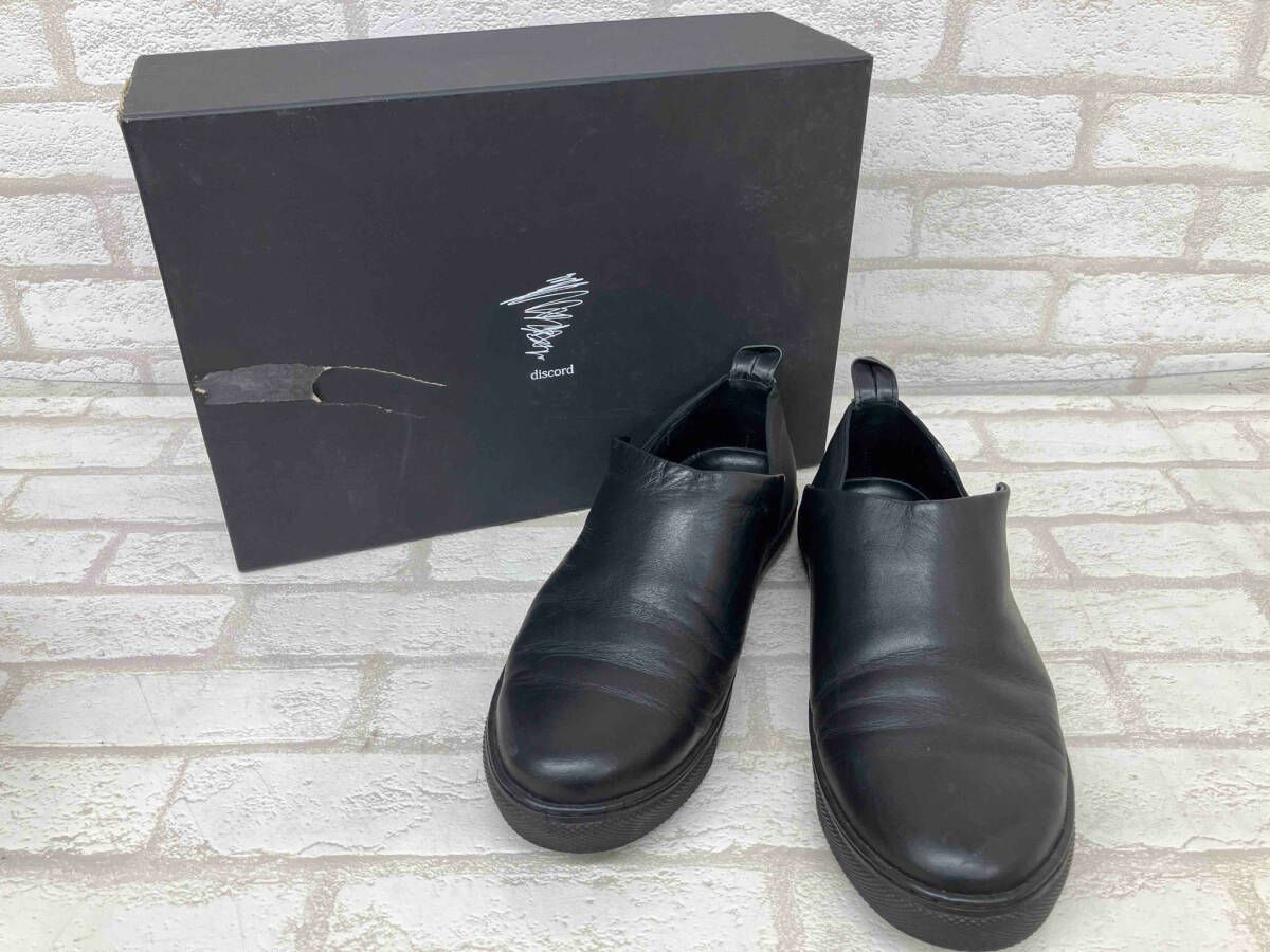 discord yohji yamamoto DY-E03-708-1-04 ディスコード ヨウジヤマモト レザー スリッポン スニーカー ブラック レディース