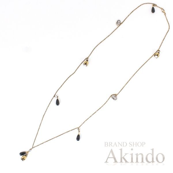 グッチ ロングネックレス インターロッキングG ラインストーン